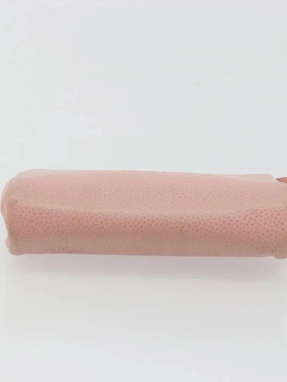 CHANEL Pouch Grained Calf Skin Pink Gold CC Auth 101855